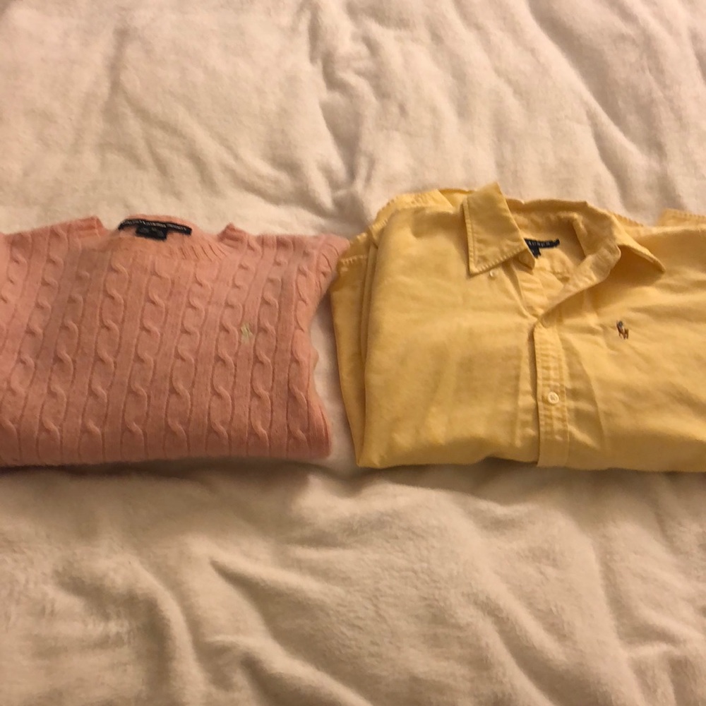 Ralph Lauren slim fit polo size 0 and XS sweater